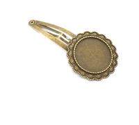 SQMSK 50 * 20 MM 30 pièces pinces à cheveux rondes en métal plateau barrettes de cheveux plateau épingles à cheveux avec plateau vierge paramètres de lunette ronde plateaux pour épingle à cheveux