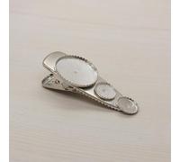 SQMSK 50 * 25MM 50pcs pinces à cheveux en métal doré 3 plateaux barrettes à cheveux plateau épingles à cheveux avec plateau vierge paramètres de lunette ronde plateaux pour épingle à cheveux bricolage