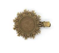 SQMSK 50 * 25MM 50pcs pinces à cheveux en métal tournesol plateau barrettes de cheveux plateau épingles à cheveux avec plateau vierge paramètres de lunette ronde plateaux pour