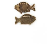 SQMSK 50 * 48MM 30 pièces pinces à cheveux en métal de poisson plateau barrettes de cheveux plateau épingles à cheveux avec plateau vierge paramètres de lunette ronde plateaux pour épingle à cheveux