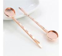 SQMSK 60 * 12MM 10 pièces pinces à cheveux en métal argenté plateau barrettes de cheveux plateau épingles à cheveux avec plateau vierge paramètres de lunette ronde plateaux pour épingle à cheveux