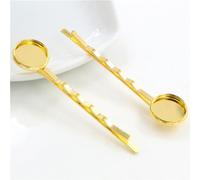 SQMSK 60 * 12MM 10 pièces pinces à cheveux en métal argenté plateau barrettes de cheveux plateau épingles à cheveux avec plateau vierge paramètres de lunette ronde plateaux pour épingle à cheveux