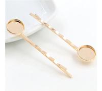 SQMSK 60 * 12MM 10 pièces pinces à cheveux en métal argenté plateau barrettes de cheveux plateau épingles à cheveux avec plateau vierge paramètres de lunette ronde plateaux pour épingle à cheveux