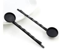SQMSK 60 * 12MM 10 pièces pinces à cheveux en métal argenté plateau barrettes de cheveux plateau épingles à cheveux avec plateau vierge paramètres de lunette ronde plateaux pour épingle à cheveux