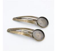 SQMSK 60 * 18MM 10 pièces pinces à cheveux en argent plateau Barrettes plateau épingles à cheveux avec plateau vierge paramètres de lunette ronde plateaux pour épingle à cheveux bricolage