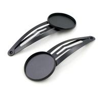 SQMSK 60 * 20 MM 10 pcs Or Rose Snap Pinces À Cheveux Plateau Barrettes Plateau Épingles À Cheveux avec Plateau Vierge Paramètres De Lunette Ronde Plateaux pour Épingle À Cheveux DIY