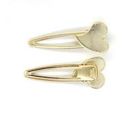 SQMSK 70 * 28MM 50pcs coeur pinces à cheveux en métal plateau barrettes à cheveux plateau épingles à cheveux avec plateau vierge paramètres de lunette ronde plateaux pour épingle à cheveux