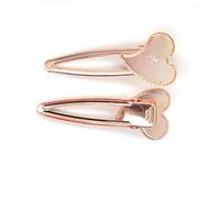 SQMSK 70 * 28MM 50pcs coeur pinces à cheveux en métal plateau barrettes à cheveux plateau épingles à cheveux avec plateau vierge paramètres de lunette ronde plateaux pour épingle à cheveux