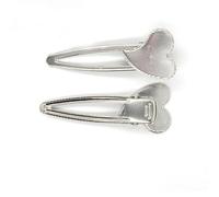 SQMSK 70 * 28MM 50pcs coeur pinces à cheveux en métal plateau barrettes à cheveux plateau épingles à cheveux avec plateau vierge paramètres de lunette ronde plateaux pour épingle à cheveux