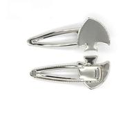 SQMSK 72 * 30MM 50pcs Pinces à Cheveux en métal de Poisson Plateau Barrettes à Cheveux Plateau épingles à Cheveux avec Plateau Blanc Paramètres de Lunette Ronde Plateaux pour épingle à Cheveux