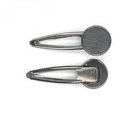 SQMSK 73 * 26MM 50pcs pinces à cheveux rondes en métal plateau barrettes à cheveux plateau épingles à cheveux avec plateau vierge paramètres de lunette ronde plateaux pour épingle à cheveux