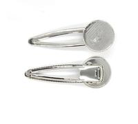 SQMSK 73 * 26MM 50pcs pinces à cheveux rondes en métal plateau barrettes à cheveux plateau épingles à cheveux avec plateau vierge paramètres de lunette ronde plateaux pour épingle à cheveux