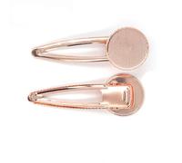 SQMSK 73 * 26MM 50pcs pinces à cheveux rondes en métal plateau barrettes à cheveux plateau épingles à cheveux avec plateau vierge paramètres de lunette ronde plateaux pour épingle à cheveux