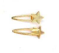 SQMSK 73 * 30MM 50pcs Étoile Pinces à Cheveux en Métal Plateau Barrettes à Cheveux Plateau Épingles à Cheveux avec Plateau Blanc Paramètres de Lunette Ronde Plateaux pour épingle à Cheveux