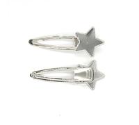 SQMSK 73 * 30MM 50pcs Étoile Pinces à Cheveux en Métal Plateau Barrettes à Cheveux Plateau Épingles à Cheveux avec Plateau Blanc Paramètres de Lunette Ronde Plateaux pour épingle à Cheveux