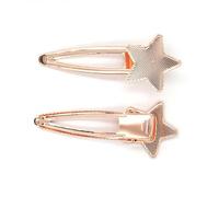 SQMSK 73 * 30MM 50pcs Étoile Pinces à Cheveux en Métal Plateau Barrettes à Cheveux Plateau Épingles à Cheveux avec Plateau Blanc Paramètres de Lunette Ronde Plateaux pour épingle à Cheveux