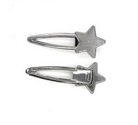 SQMSK 73 * 30MM 50pcs Étoile Pinces à Cheveux en Métal Plateau Barrettes à Cheveux Plateau Épingles à Cheveux avec Plateau Blanc Paramètres de Lunette Ronde Plateaux pour épingle à Cheveux