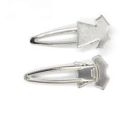 SQMSK 73 * 31MM 50pcs T-Shirt Pinces à Cheveux en métal Plateau Barrettes à Cheveux Plateau épingles à Cheveux avec Plateau Blanc Paramètres de Lunette Ronde Plateaux pour épingle à Cheveux