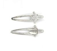 SQMSK 80 * 29MM 50pcs Pinces à Cheveux en métal d'avion Plateau Barrettes à Cheveux Plateau épingles à Cheveux avec Plateau Blanc Paramètres de Lunette Ronde Plateaux pour épingle à Cheveux