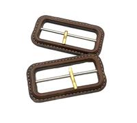 SQMSK Kit de 5 Boucles de Ceinture recouvertes de Cuir Noir, Taille intérieure 26/52 mm, Fermoir de Rechange pour Sangles, idéal pour la Fabrication de Ceintures et de Sacs.