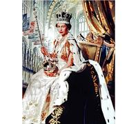 SQMXG 5D Diamond Painting Adultes pour Enfants DéButants DIY Square diamond PeinturePortrait de la reine Elizabeth II Tissu enToile IdÉal pour La DÉcoration À La Maison Salon Chambre Bureau40x50cm