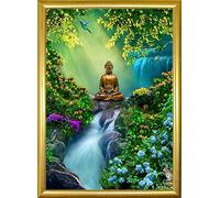 SQMXG broderie point de croix kit complet motif imprim Bouddha 11CT canevas complet pourdécoration pour enfants adultes débutant Artisanat40x50cm