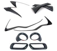 Sqnbra Pour Subaru XV 2012-2016 Voiture Phare Sourcil Lunette Arrière Avant Arrière Feu Antibrouillard Cadre Couverture Autocollant Garniture Fibre Carbone Feux Arrière Voiture(Front Fog Lamp)