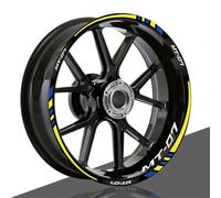SQNYDH Autocollants Réfléchissants pour Jantes De Moto, Ensemble de 4 Autocollants Réfléchissants pour Roues en PVC, Style Réfléchissant Vibrant, Pour Yamaha MT 07 MT-07 MT07, Couleur 3