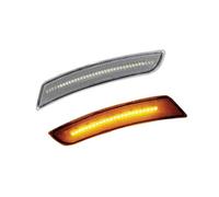 SQOFHA Clignotant Feux Gabarit Latéraux Avant Arrière LED Pour Cadillac Pour ATS 2014 2015 2016 2017 2018 2019 2020 2021 Accessoires(2PC Clear Amber)