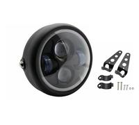 SQOFJDF Phare Avant Phare LED De Moto De 6,5 Pouces Universel pour Café pour Racer pour Bobber 5,75" DRL Clignotant Phare H4 Moto Phare(Light with Bracket)