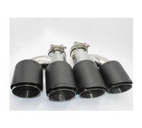SQOFJDF Silencieux D'Échappement Une Paire (Gauche + Droite) De Tuyaux D'échappement Doubles Type H, Embout De Silencieux Universel pour Quadruple Queue Gorge(57MM IN-76MM Out)