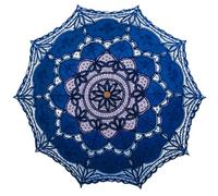 SQOIKOS Parasol en dentelle vintage pour mariage, décoration photo, thé, 81,3 cm, taille adulte (bleu roi)