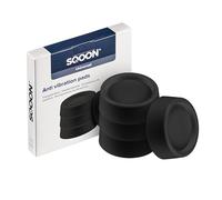 SQOON® Lot de 4 amortisseurs de vibrations universels pour machine à laver ou sèche-linge (noir)