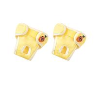 SQOYEI Animal De Compagnie Doux Couches pour Chiens 2 Pièces Réglable Culotte Chiennes Chaleurs pour Shiba Inu, Moyen Petit Culotte Menstruelle Chien Quotidiennement(Jaune,M)