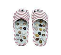 SQOYEI Caillou Chaussons de Massage des Pieds, Ménage Pantoufles de Massage pour Femme Antidérapant Pantoufles D'acupression pour L'arthrite, Pieds Plats(Pink,37-38)