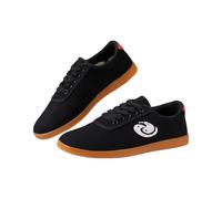 SQOYEI Chaussures de Taekwondo Hommes Antidérapantes Respirantes, Tige en Toile Chaussures D'arts pour Le Taekwondo, Le Karaté Unisexes Chaussures de Compétition(Black,41EU_C)