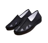SQOYEI Chaussures de Taekwondo Traditionnelles Chinoises Basses pour La Marche, L'exercice Matinal Légères en Tissu Chaussures de Tai Chi Respirantes Personnes âgées(42EU,Noir)
