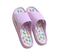 SQOYEI Doux Assistance Pantoufles de Massage pour Femmes, Antidérapant Chaussons de Massage des Pieds Respirant Pantoufles D'acupression pour Pieds Plats Salle de Bain(Purple,38-39 EU)