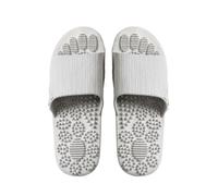 SQOYEI Doux Pantoufles de Massage pour Femme Portable, Santé Antidérapant Pantoufles D'acupression pour Hôtel, Appartement Chaussons de Massage des Pieds Muet(38-39 EU,Gray)