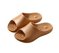 SQOYEI Intérieur Muet Pantoufles de Massage pour Femme Pieds Plats Pantoufles D'acupression, Santé Chaussons de Massage des Pieds Antidérapant pour Doux Extensible(Brown,36-37 EU)