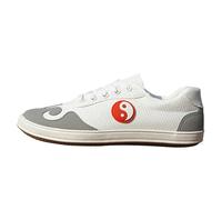 SQOYEI Loisirs Chaussures Kung Fu Antidérapantes Semelles en Tendon de Bovin, Respirantes Chaussures de Taekwondo pour Adolescents Tennis, Exercices Matinaux(Blanc,42EU)