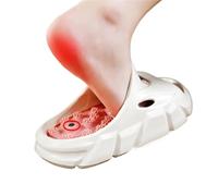 SQOYEI Loisirs Santé Chaussons de Massage des Pieds pour L'hôtel, école Intérieur Extérieur Pantoufles de Massage pour Femme Antidérapant Sandales de Réflexologie(36 EU,White pink)