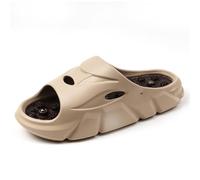 SQOYEI Loisirs Santé Chaussons de Massage des Pieds pour L'hôtel, école Intérieur Extérieur Pantoufles de Massage pour Femme Antidérapant Sandales de Réflexologie(44 EU,Khaki)