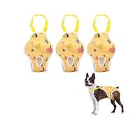 SQOYEI Moyen Petit Réutilisable Culotte Chiennes Chaleurs pour L'apprentissage De La Propreté, 3 Pièces été Couche Chien Femelle Anti-Fuite Couches pour Chiens(M,B)