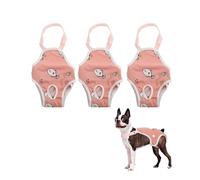 SQOYEI Moyen Petit Réutilisable Culotte Chiennes Chaleurs pour L'apprentissage De La Propreté, 3 Pièces été Couche Chien Femelle Anti-Fuite Couches pour Chiens(XL,A)