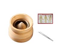 SQOYEI Ordinateur de Poche en Bois Moxa Box Avec La Carte des Points D'acupuncture, Pincettes Anti-Brûlure Coffret de Moxibustion pour La Jambe Boîte de Moxibustion(Set A)