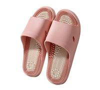 SQOYEI Pantoufles de Massage pour Femme pour Les Appartements, Hôtels Santé Chaussons de Massage des Pieds Antidérapant Pantoufles D'acupression Pieds Plats(Pink,40-41 EU)