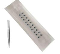 SQOYEI Perles Magnétiques Graines D'oreille Stimulation Du Stress, Cristal Oreille Presse Graines Acupuncture Avec Pince à épiler Coupe-Faim Mariage(Blue - 20pcs)