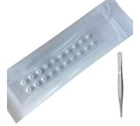 SQOYEI Perles Magnétiques Graines D'oreille Stimulation Du Stress, Cristal Oreille Presse Graines Acupuncture Avec Pince à épiler Coupe-Faim Mariage(Pearl B - 20pcs)