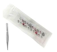 SQOYEI Perles Magnétiques Graines D'oreille Stimulation Du Stress, Cristal Oreille Presse Graines Acupuncture Avec Pince à épiler Coupe-Faim Mariage(A - 20pcs)